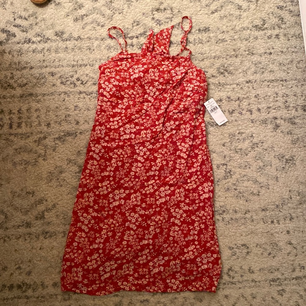 American Eagle red floral mini dress
